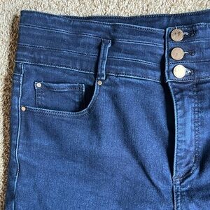 Ann Taylor High Rise Dark Blue Skinny Jeans- Three buttons